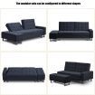 Multifunctional 3 Seater Leather Sofa Bed w/ Footstool Hidden Storage