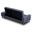 3 Seater Leather Sofa Bed w/ Footstool Hidden Storage-Dark Grey