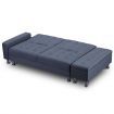3 Seater Leather Sofa Bed w/ Footstool Hidden Storage-Dark Grey