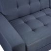 3 Seater Leather Sofa Bed w/ Footstool Hidden Storage-Dark Grey