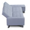 3 Seater Leather Sofa Bed w/ Footstool Hidden Storage-Light Grey