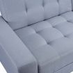 3 Seater Leather Sofa Bed w/ Footstool Hidden Storage-Light Grey
