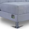 3 Seater Leather Sofa Bed w/ Footstool Hidden Storage-Light Grey