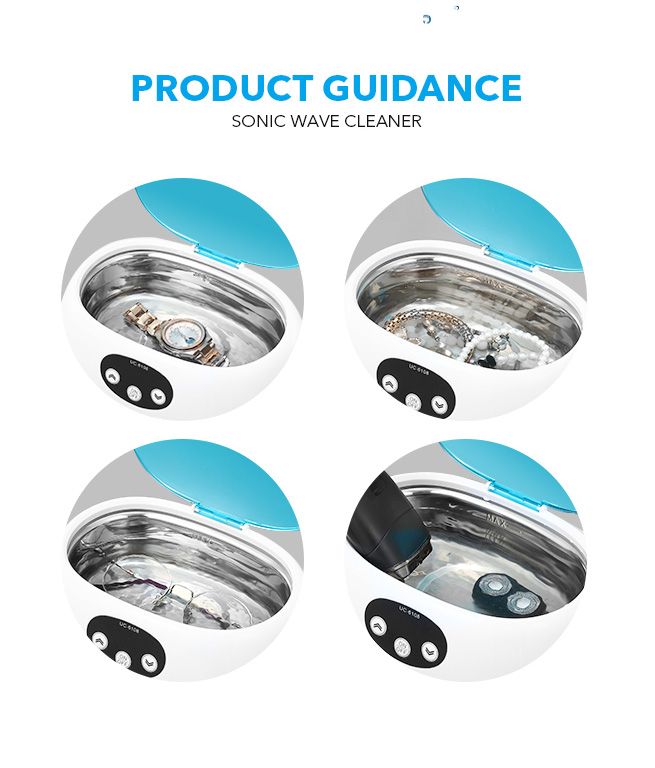 MAXKON 600ml Ultrasonic Cleaner Rings Watches Dentures Glasses Jewellery Cleaning
