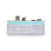 180cm Wood Sideboard Cabinet 5 Doors Storage Buffet Table with RGB LED White