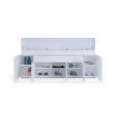 180cm Wood Sideboard Cabinet 5 Doors Storage Buffet Table with RGB LED White