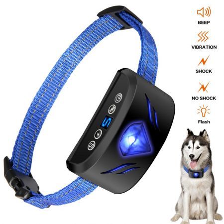 Dog Anti Bark Collar Waterproof With Beeps And Vibration Electric Shock Anti Barking No Bark Training Collar Chargeable