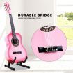 Melodic 34'' Kids Acoustic Guitar 6 Strings Tuner Cutaway Wooden Kids Gift Pink