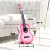 Melodic 34'' Kids Acoustic Guitar 6 Strings Tuner Cutaway Wooden Kids Gift Pink
