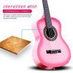 Melodic 34'' Kids Acoustic Guitar 6 Strings Tuner Cutaway Wooden Kids Gift Pink