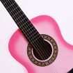 Melodic 34'' Kids Acoustic Guitar 6 Strings Tuner Cutaway Wooden Kids Gift Pink