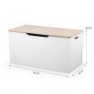 Kidbot Kids Wooden White Toy Storage Box Chest with Lid 80x40x40cm