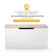 Kidbot Kids Wooden White Toy Storage Box Chest with Lid 80x40x40cm