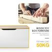 Kidbot Kids Wooden White Toy Storage Box Chest with Lid 80x40x40cm