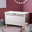 Kidbot Ottoman Kids Wooden Storage Toy Box Chest Large Bench with Lid 80x40x49cm