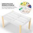 Kids Table and Chairs Set Chalkboard Multifunctional Toys Play Storage Desk Kidbot