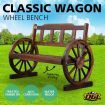 Wooden Garden Bench Outdoor Furniture with Wagon Wheel