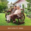 Wooden Garden Bench Outdoor Furniture with Wagon Wheel