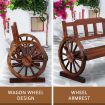 Wooden Garden Bench Outdoor Furniture with Wagon Wheel