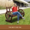 Wooden Garden Bench Outdoor Furniture with Wagon Wheel