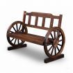 Wooden Garden Bench Outdoor Furniture with Wagon Wheel