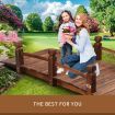 Outdoor Garden Ornament Wooden Bridge Rustic Decoration 160cm Timber
