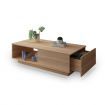Square Wooden Coffee Table Living Room Furniture 1 Drawer Oak
