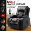 Electric Recliner Massage Chair Rocking Armchair Sofa Heated Seat 360 Swivel Black
