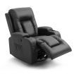 Electric Recliner Massage Chair Rocking Armchair Sofa Heated Seat 360 Swivel Black