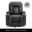 Electric Recliner Massage Chair Rocking Armchair Sofa Heated Seat 360 Swivel Black