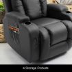 Electric Recliner Massage Chair Rocking Armchair Sofa Heated Seat 360 Swivel Black