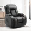 Electric Recliner Massage Chair Rocking Armchair Sofa Heated Seat 360 Swivel Black