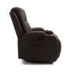 Electric Recliner Massage Chair Rocking Armchair Sofa Heated Seat 360 Degree Swivel Brown