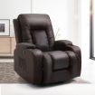 Electric Recliner Massage Chair Rocking Armchair Sofa Heated Seat 360 Degree Swivel Brown
