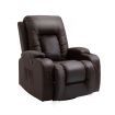 Electric Recliner Massage Chair Rocking Armchair Sofa Heated Seat 360 Degree Swivel Brown