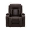 Electric Recliner Massage Chair Rocking Armchair Sofa Heated Seat 360 Degree Swivel Brown