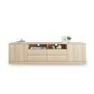 180cm Oak TV Stand Wood Entertainment Unit with Storage Drawers and Cabinets