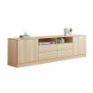 180cm Oak TV Stand Wood Entertainment Unit with Storage Drawers and Cabinets
