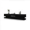 Modern TV Stand High Gloss Front Wood Entertainment Unit - Black
