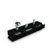 Modern TV Stand High Gloss Front Wood Entertainment Unit - Black