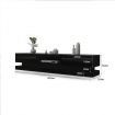 Modern TV Stand High Gloss Front Wood Entertainment Unit - Black