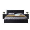Leather Bed Frame King with Storage Black