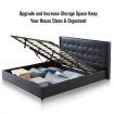 Leather Bed Frame King with Storage Black