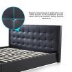 Leather Bed Frame King with Storage Black