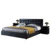 Leather Bed Frame King with Storage Black