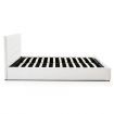 Queen Size Bed Frame PU Leather Gas Lift Storage Bed Base Wood Furniture - White