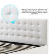 Queen Size Bed Frame PU Leather Gas Lift Storage Bed Base Wood Furniture - White