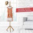 Wooden Coat Stand Rack Clothes Hanger Natural Colour