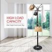 Metal Coat Jacket Stand with Marble Base and Umbrella Hook 3-Tier Style