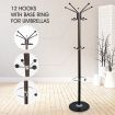 Metal Coat Jacket Stand with Marble Base and Umbrella Hook 3-Tier Style